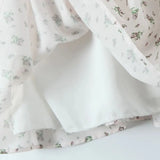Pbong  French Retro Bow Ruched Chest V collar Corset Style Mini Dress Women Low Waist Ruffles Hem Short Puff Sleeve Swing Dresses