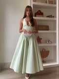 Women Sexy Deep V-neck Pleated Lace-up Halter Dress Elegant Backless High Waist A-line Long Dresses Vocation Party Vestidos
