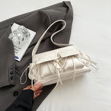 Pbong  Double Pockets Design PU Shoulder Bags For Women New Fashion Trend Crossbody Bag Females Silver Handbags