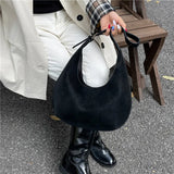Pbong  Casual Chic New Moon Bag Women's Fashion Simple Design Trendy Spring PU Material Medium Size Daily Match Sewing Line