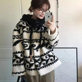 Pbong  New Style Women's Thickened Lamb Fur Vest Spring Autumn Loose Fit Hooded Coat Polyester Fiber Gelling Resin Coloring Pro...