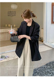 Elegant Black Blazer Women Fashion Sweet Long Sleeve Design Suit Coat Korean Casual Chic Female Fall Winter Sweet Jacket
