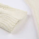 Hooded Knitted Sweater Hairball Mini Dress