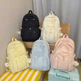 Pbong  Women's Large Capacity Drawstring Backpack Female Fresh Aesthetic Daily School Book Bag New Fashion Trend Back Pack