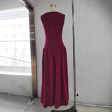 Pbong  Summer New Pure Color round Neck Sleeveless Sexy Splice Dress Women's Fashionable Princess Sleeve Long Ankle Length Dress