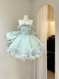 Morning Robe Short Puffy Birthday Party Wedding Dress Adult Ceremony Forest System Princess Skirt Sweet Style mid Waist Short...