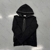 American Retro Gothic Rivet popular Casual High street trendy fashion hooded subculture comfortable versatile zipper sweatshirts