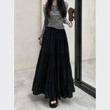 Summer High Waist White Mini Skirt Women Fashion Korean Patchwork A-Line Skirts Female Summer Solid Elegant All-Match Long Skirt