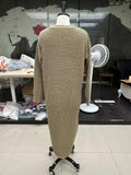 Long Knitted Sweater Women Gray Pullovers Autumn Winter Khaki Warm Fur Jumpers Maxi Y2k E-girl Jumper Work Sueter Mujer