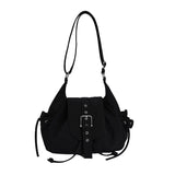 Women's Small pu Leather Buckle Drawstring Shoulder Bag Casual Aesthetic Daily Dating Crossbody Bag Fashion Handbags