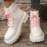 Women Boots Autumn Winter Fashion Casual New Comfortable Women Shoes Warm Round Toe Cute Leather Women Square Heel Ankle Boots