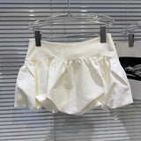 Pbong  Summer Bubble Mini Skirt for Women Korean Fashion High Waist Puffy Short Skirts Woman Patchwork Pleated Cute Balloon Skirt