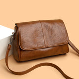 Pbong  Soft Leather Large Capacity Fashionable Wide Crossbody Bag for Women Pillow Shaped Handbag Business Commuting Style PU Material