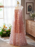 Pink Strapless Evening Gown Women's Daily Wear Fairy Tale Birthday Adult Ceremony Long Dress Forest System Engagement Dress B...