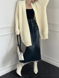 Open Front Knit Cardigan Sweater Women Cozy Plain Shrug Cardi Longline Sweater Jacket Fall Winter Casual Chic Outfit