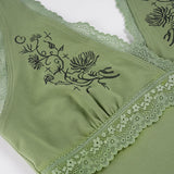 Pbong  Women's Sexy V-Neck Camisole Top Floral Embroidered Spaghetti Strap Halter Tank Lace Trim Sleeveless Shirt Summer Fashion Casual