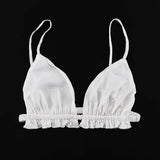 Sexy Ruffle Bras + Cardigan + Wide Leg Pant Sets 2025 New Spring Summer White Three Piece Set Casual Loose Homwear Beach Suit