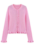 2025 New Women's European & American French Design Sweaters Female Elegant Simple Layered Decoration Versatile Knitted Cardigans