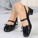 Pbong  Summer New Square Toe Comfortable Bow Casual Sandals Fashionable Hot Selling Sexy Party High-heeled Sandals for Women