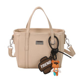 Pbong  Fashionable Soft Leather Bucket Bag Women's Crossbody Shoulder Bag Korean Style Simple Casual Commuting Handbag