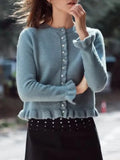 2025 New Women's European & American French Design Sweaters Female Elegant Simple Layered Decoration Versatile Knitted Cardigans