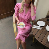 Pbong  Floral Print Midi Skirt And Top Set Women's Fashion Casual Style Long Sleeve Cardigan mid Summer Season Leisure Scenarios