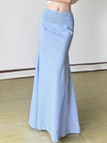 Pbong  French Elegant Fish Tail Skirt Plaid Pleated High Waist Design Female Slim Long Skirt Spring Summer New Women's Clothing