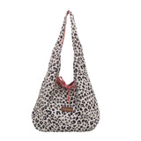 Pbong  Street Style Large Capacity Commuter Tote Bag Women Casual Single Shoulder Fashionable Trendy Leopard Print Handbag