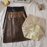 Faux Leather Mini Skirt for Women High Rise A-line PU Short Skirt with Built-in Shorts Black Brown Autumn Winter Trend Outfit