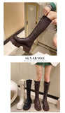 Boots Round Toe Sexy Thigh High Heels High Sexy Boots-Women Shoes Zipper Winter Footwear Mid Calf Med Over-the-Knee Lolita