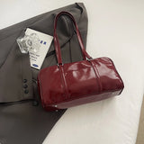 Women Small PU Solid Color Shoulder Bag Winter Retro Tote Bag Luxury Designer Trend Female Handbags