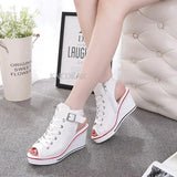 Pbong  Women Sandals  New Lady Platform Wedges Sandals Zipper Comfortable Women's Sandals Open Toe Casual Summer Sports Shoes
