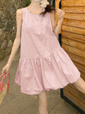 Fashion New Casual Vest Dress for Women Back to School Clothes Korean Style Solid Sleeveless Vintage Vestidos Female Mujers