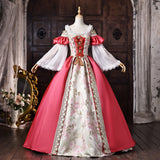 New Middle Ages Rose Red Performance Dress Princess Dance Palace Dress Music Show Drama Cosplay Dress