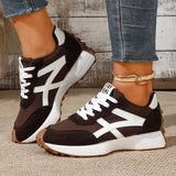 Pbong  Women Sneakers Leather Casual Woman Lace Up Sport Shoes Luxury Platform Shoes Womens Leisure Light Anti-slip Running Shoes