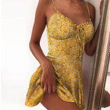 Pbong  Printed Ruffled Dstring Slip Dr Street Sle Floral Print off oulder Dstring Waist Summer Casual Women's Dr