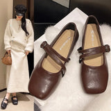 Pbong  Round Toe Shoes for Women Gothic White Mary Jane Flats Ladies Summer Footwear Moccasins Black Japanese Style Lolita Cute