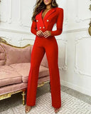 Pbong  Women's Slim Fit Long Sleeve Jumpsuit Autumn Winter New Style Cross-Border Professional One-Piece Suit Chinese Brand AE Stock