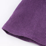Purple Loose Corduroy Long-Sleeve Dress
