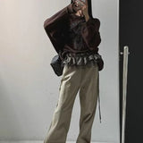 Korean Style Leopard Print Mini Skirts Women Y2k Fashion Lace Up Short Skirt Elegant Sweet Streetwear Cute Ruffle Skirt