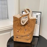 Pbong  Korean Style Plush Commuter Tote Bag Women's Retro Versatile Single Shoulder Bag Small Design Crossbody Bag for Autumn Winter