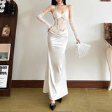 Autumn and winter new women's solid color slim fit high waist fashionable sling sexy backless dress