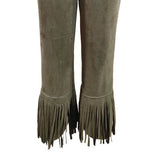 Pbong  Ladies Slim High Heel Long Boots Tassel Decorated Straight Leg Pants Flared Pants Street Style Pure Color Autumn
