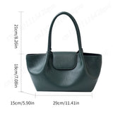 Pbong  Fashion PU Chic Tote Handbag Retro Solid Color Underarm Pouch Commute Daily Shoulder Bag Large Capacity Top-Handle Bags