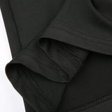 Black Square Neck Long Sleeve Dress