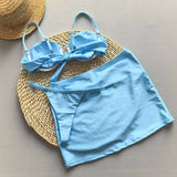 Three-Piece Swimsuit New Bikini Sexy Solid Color Split Women's Swimwear for Women