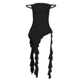 Sexy One Shoulder Sexy Spicy Girl Ruffle Edge Strap Camisole Women Tank Top Slimming Thin Outerwear Strapless Tube Top Female