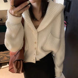 Women's Hooded Cardigan Button Up with Pocket Knitted Sweater Hoodie Slouchy Knitwear Fall Winter Casual Chic Outfit