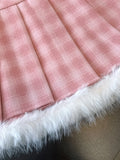 Sexy Sweet Plaid Skirt Women High Waist Faux Woolen Fashion Korean Mini Skirts Fall Winter Preppy Style Slim A Line Skirt