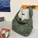 Pbong  Korean Canvas Women Shoulder Crossbody Bag Harajuku Female Student Messenger Fashion Cloth Handbag for Girl Bookbag Travel  black bag tote bag